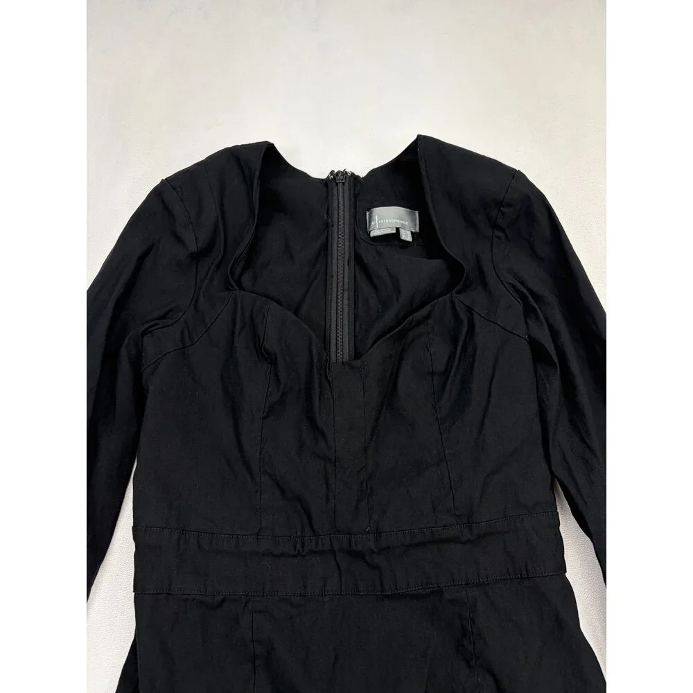 Anthropologie Black Long‎ Sleeve Mini Dress Size 8